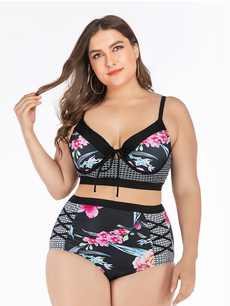 Plus Size Printet Bikini