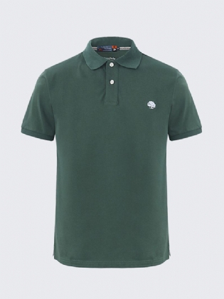 Herre Sommer Plus Størrelse Pure Color Golf Shirt Turn-down Krave Løse Kortærmede Toppe