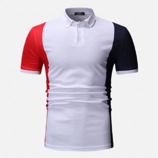 Mænd Color Block Muscle Fit Golfskjorte