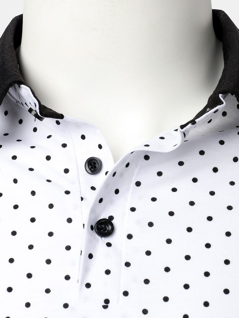 Polka Dot Simple Casual Langærmede Golfskjorter Til Mænd