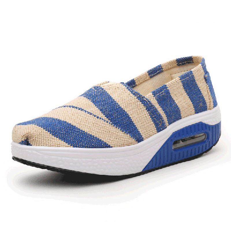 Casual Flat Shoes Canvas Til Kvinder Sport Ourddor Rocker Sole Sko