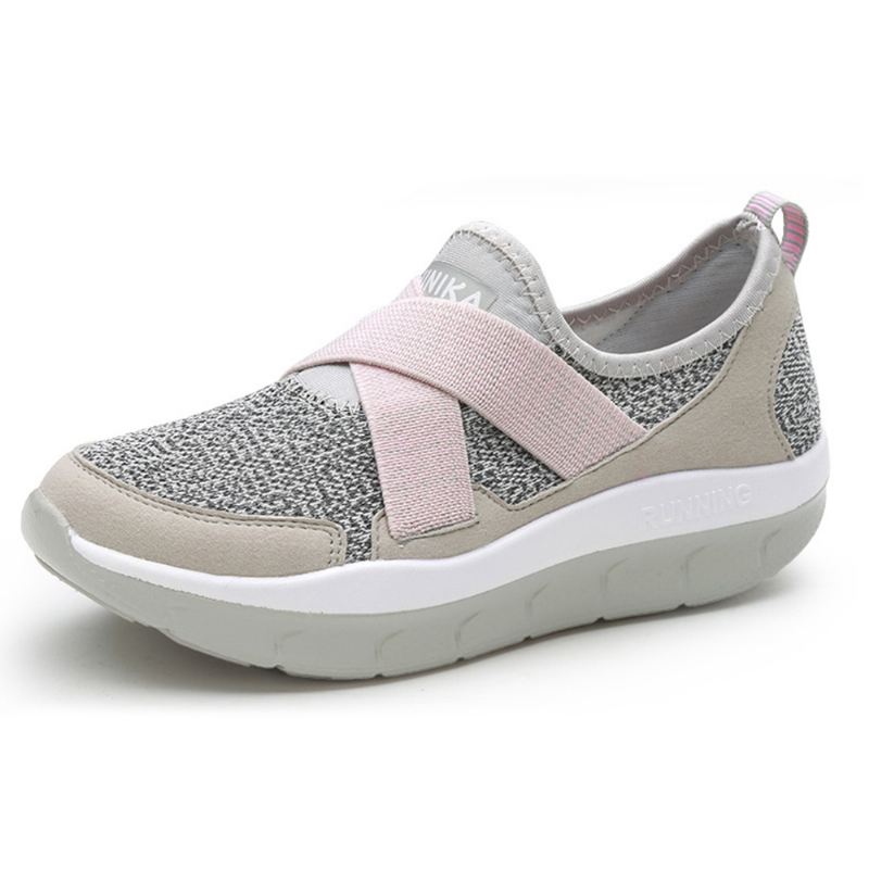 Dame Elastisk Bånd Platform Komfortable Mesh Sneakers