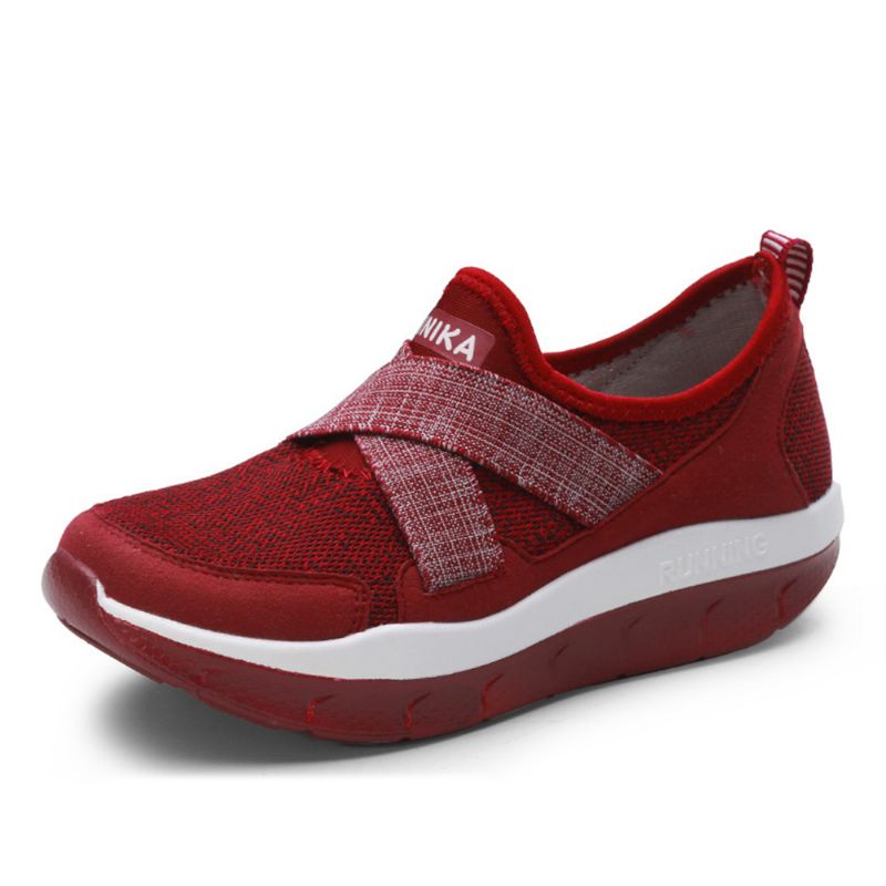 Dame Elastisk Bånd Platform Komfortable Mesh Sneakers