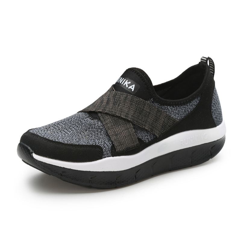 Dame Elastisk Bånd Platform Komfortable Mesh Sneakers