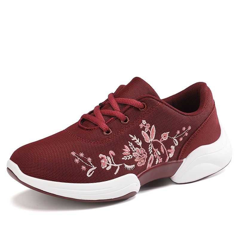 Kvinder Casual Broderi Blomster Strikkede Lette Åndbare Sneakers