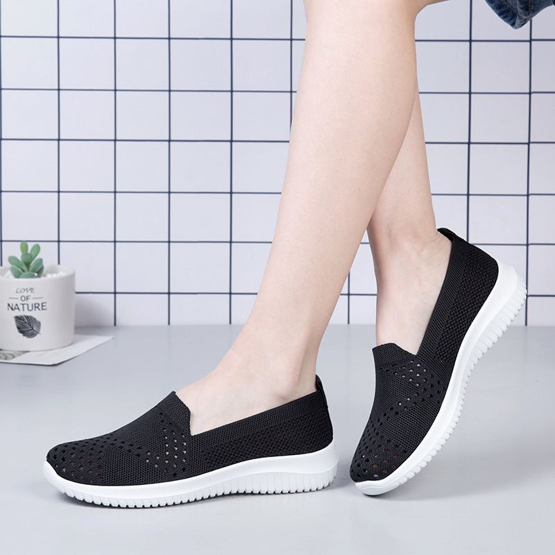 Kvinder Komfortable Mesh Slip On Pattern Sport Walking Sko