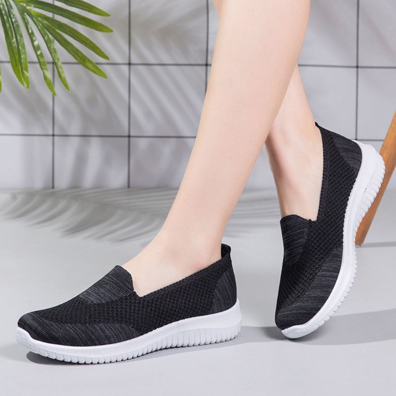 Kvinder Komfortable Mesh Slip On Pattern Sport Walking Sko