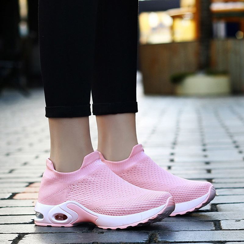 Kvinder Light Mesh Walking Casual Slip On Sneakers