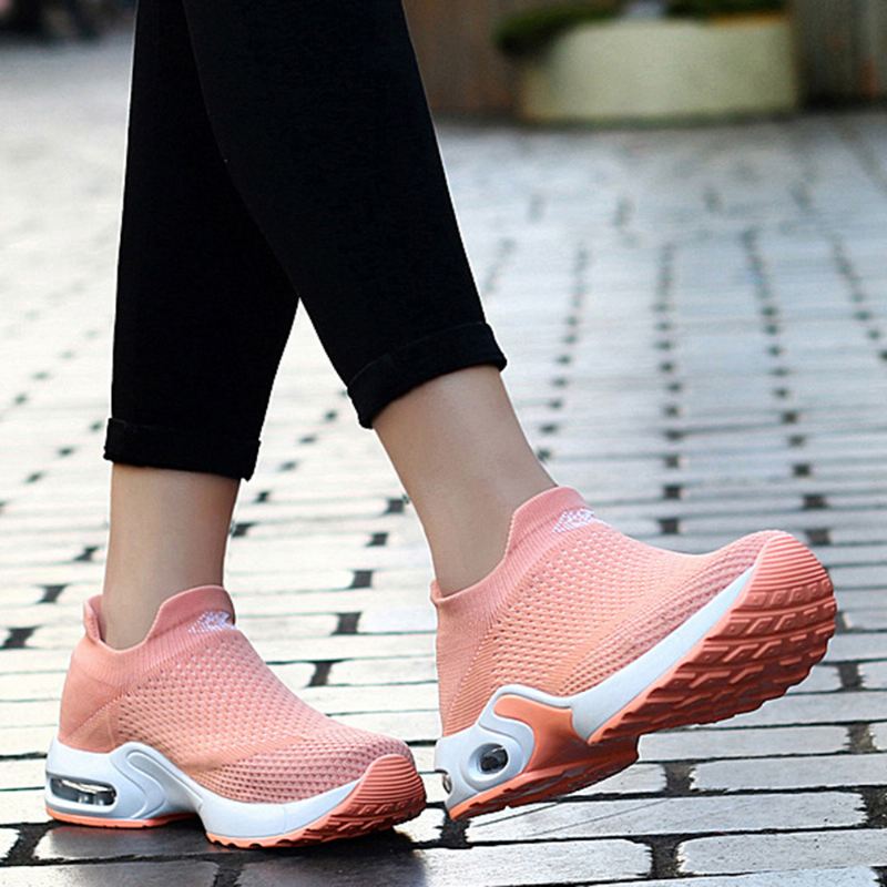 Kvinder Light Mesh Walking Casual Slip On Sneakers