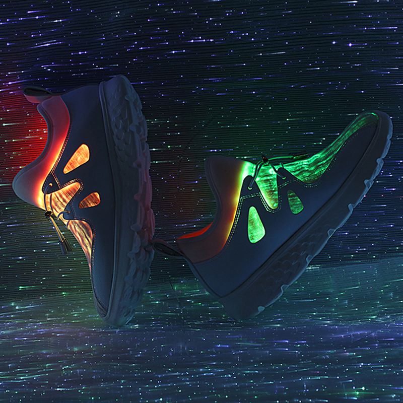 Lys Op Sko Usb Opladning Farverige Led Walking Sneakers