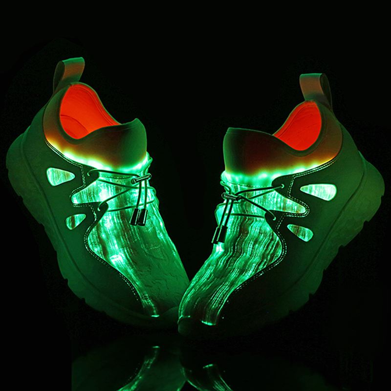 Lys Op Sko Usb Opladning Farverige Led Walking Sneakers