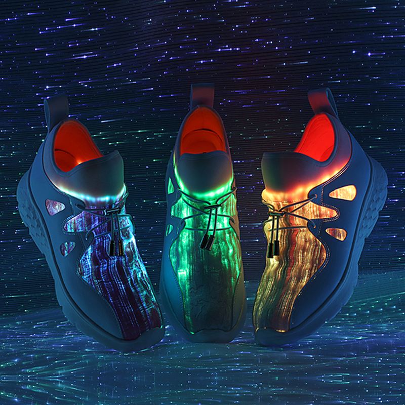 Lys Op Sko Usb Opladning Farverige Led Walking Sneakers