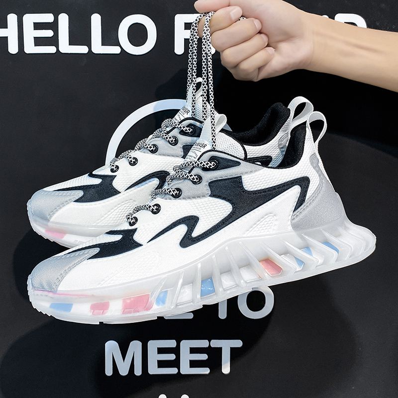 Mænd Åndbar Blød Jelly Sole Mesh Splejsning Farve Crush Casual Sports Sneakers