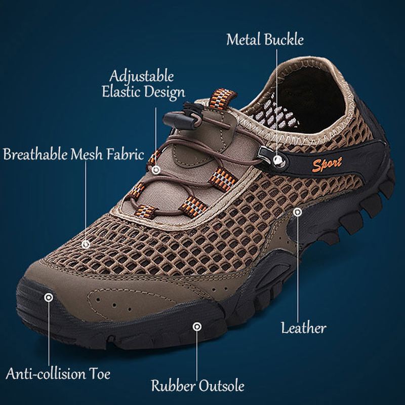 Mænd Anti Collision Toe Mesh Outdoor Hiking Sneakers