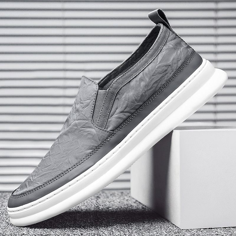 Mænd Ice Silk Cloth Åndbar Slip On Skate Sneakers