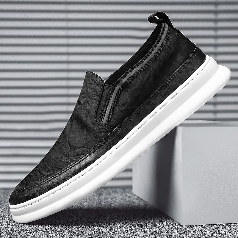 Mænd Ice Silk Cloth Åndbar Slip On Skate Sneakers