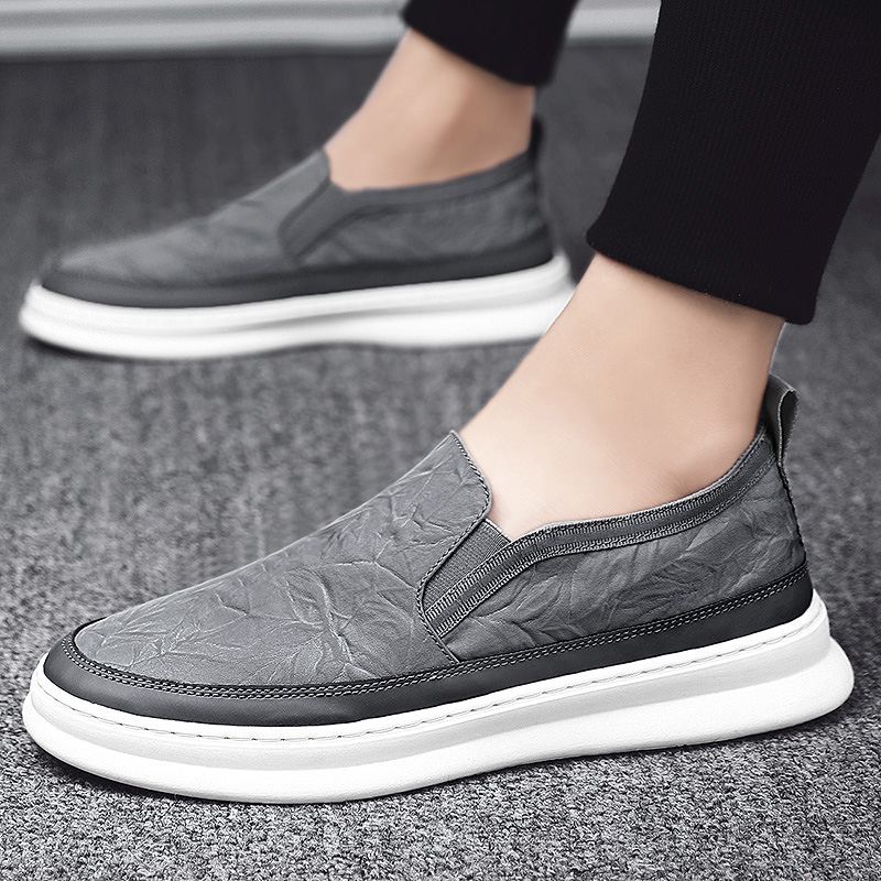 Mænd Ice Silk Cloth Åndbar Slip On Skate Sneakers