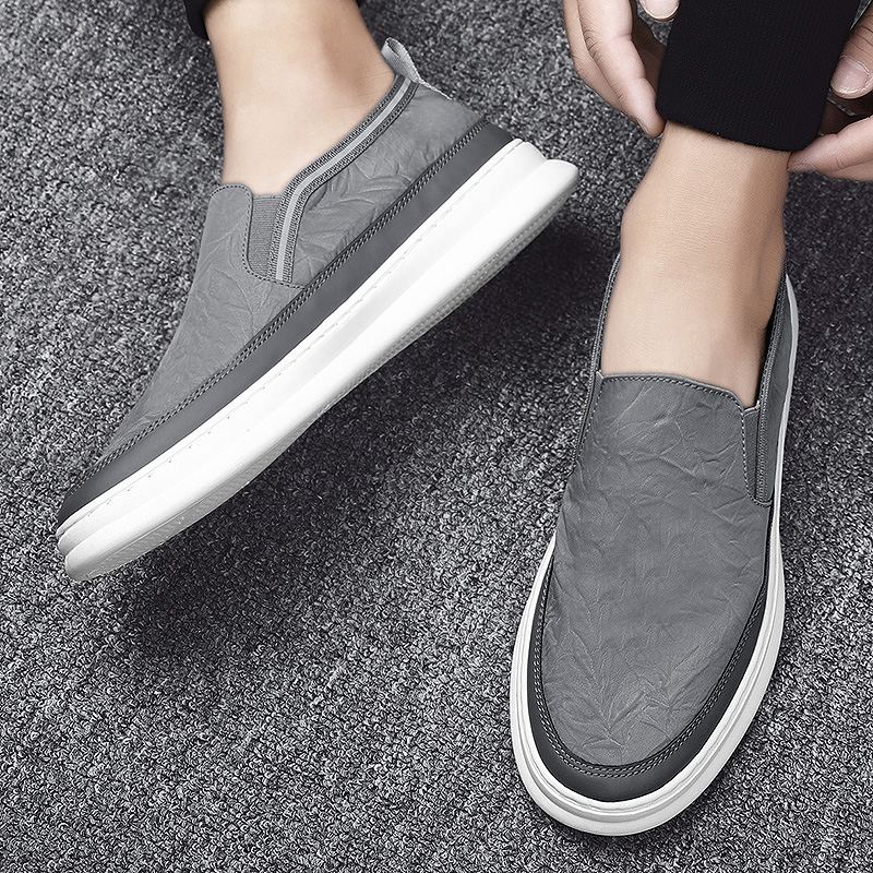 Mænd Ice Silk Cloth Åndbar Slip On Skate Sneakers