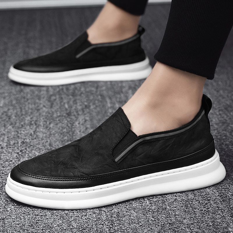 Mænd Ice Silk Cloth Åndbar Slip On Skate Sneakers