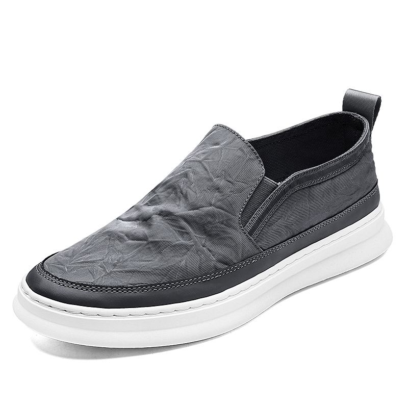 Mænd Ice Silk Cloth Åndbar Slip On Skate Sneakers