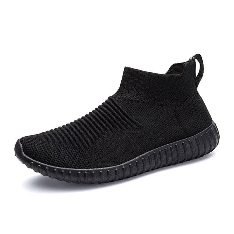 Mænd Komfortabelt Strikstof High Top Slip On Sneakers