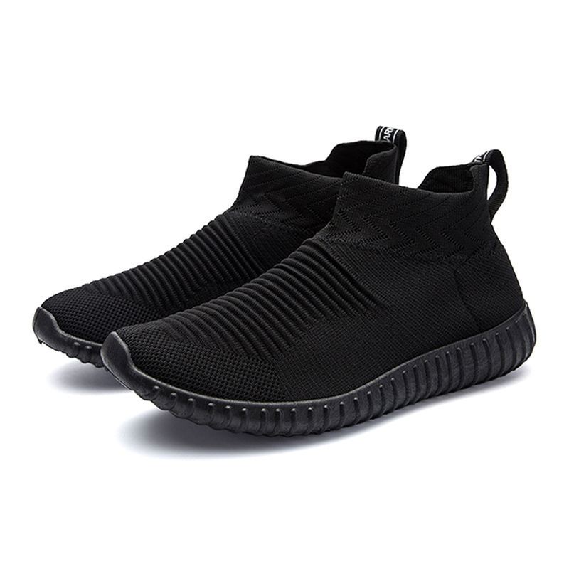 Mænd Komfortabelt Strikstof High Top Slip On Sneakers