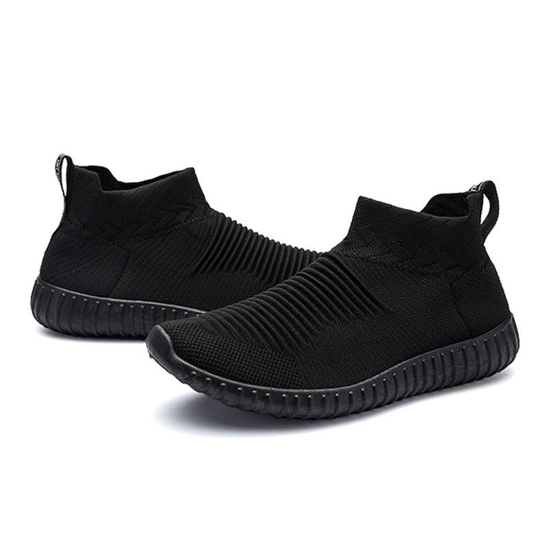 Mænd Komfortabelt Strikstof High Top Slip On Sneakers