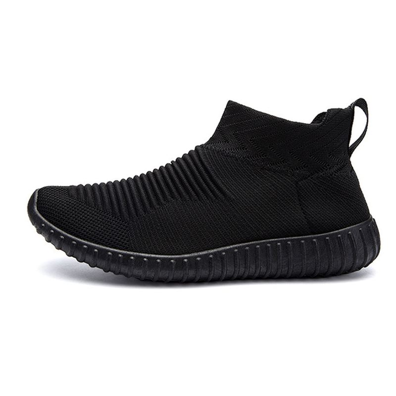 Mænd Komfortabelt Strikstof High Top Slip On Sneakers