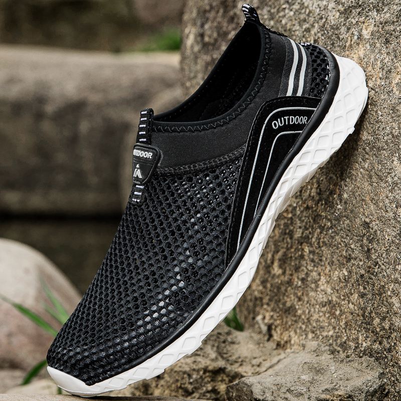 Mænd Mesh Åndbar Non Slip Letvægts Slip On Outdoor Casual Vadesko