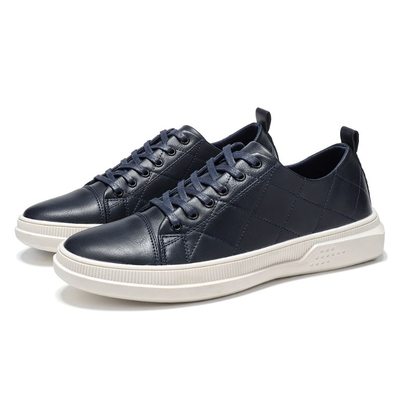 Mænd Pure Color Microfiber Læder Skridsikker Blød Sål Casual Sneakers