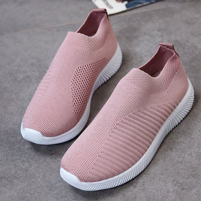 Stor Størrelse Kvinder Mesh Outdoor Slip On Sneakers