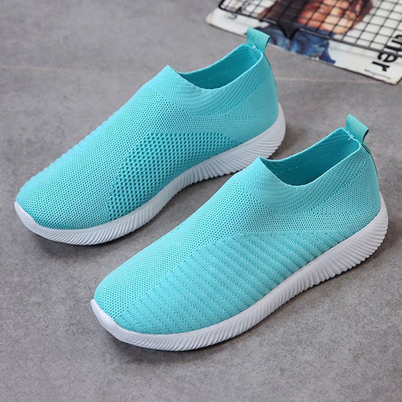 Stor Størrelse Kvinder Mesh Outdoor Slip On Sneakers