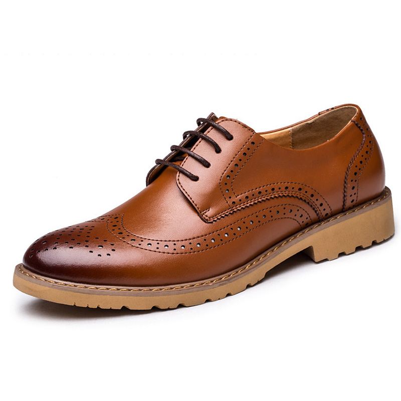 Ægte Læder Brogue Carved Business Casual Oxfords