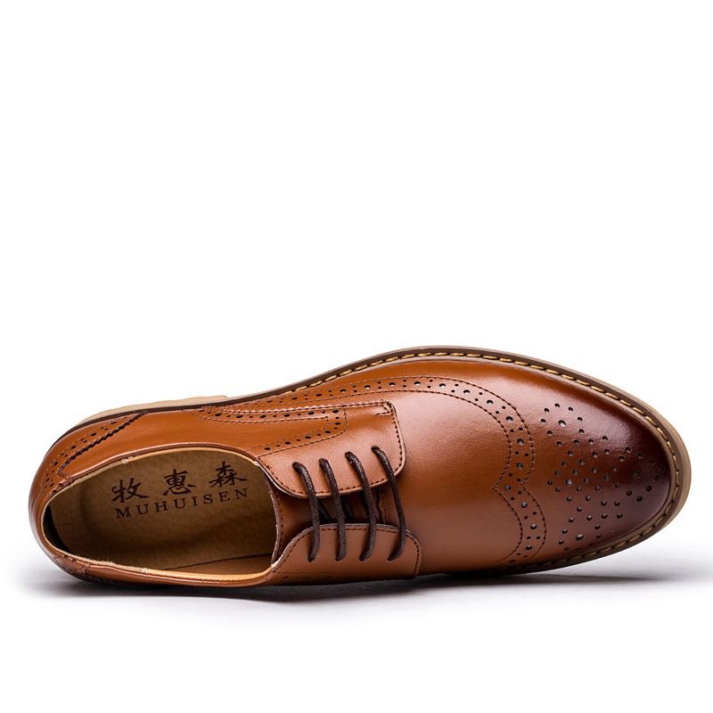 Ægte Læder Brogue Carved Business Casual Oxfords