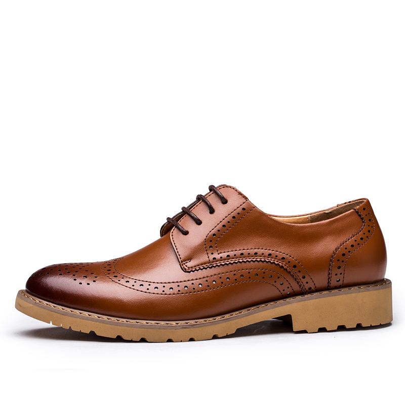 Ægte Læder Brogue Carved Business Casual Oxfords