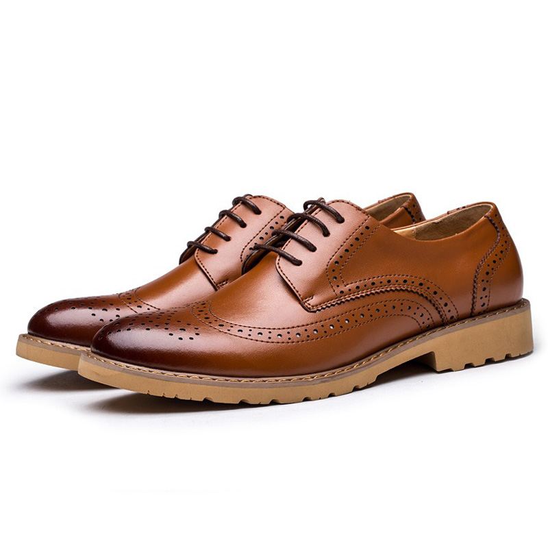 Ægte Læder Brogue Carved Business Casual Oxfords