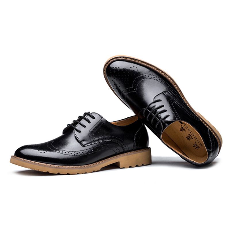 Ægte Læder Brogue Carved Business Casual Oxfords