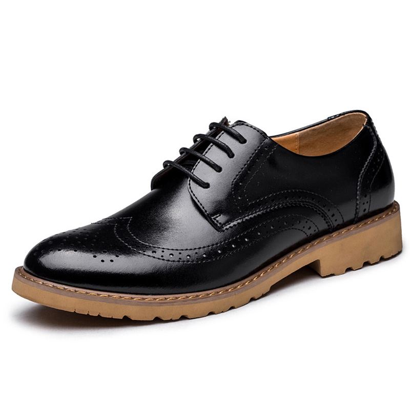 Ægte Læder Brogue Carved Business Casual Oxfords