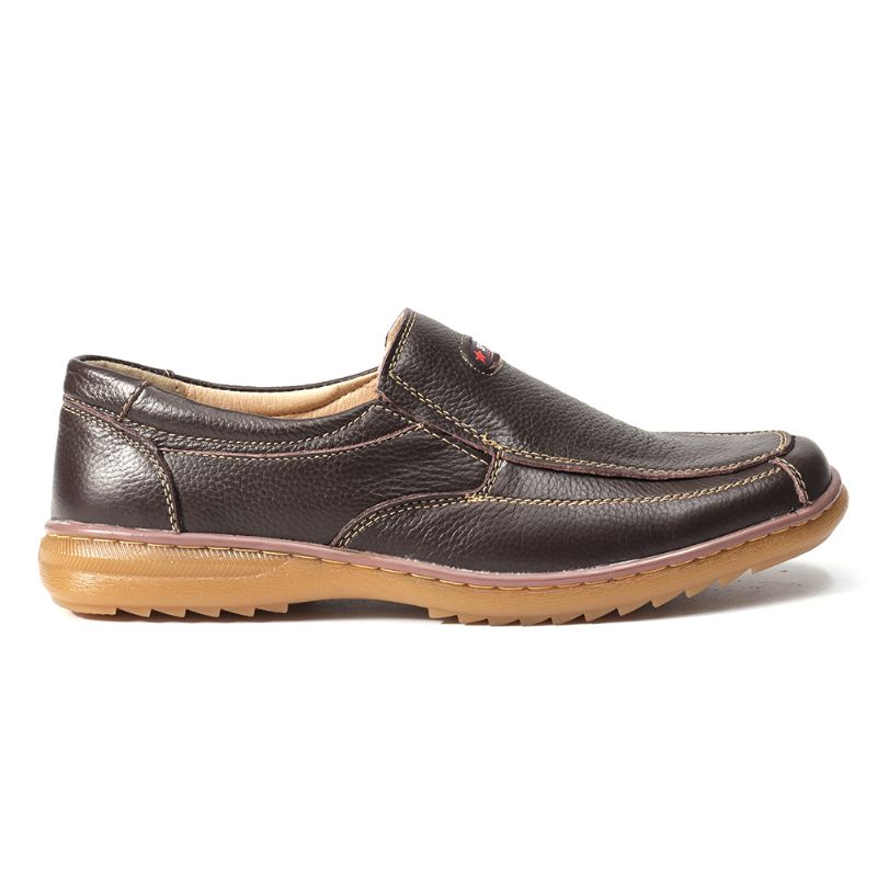 Mænd Ægte Ko Læder Slip-on Blød Sål Skridsikre Casual Oxfords