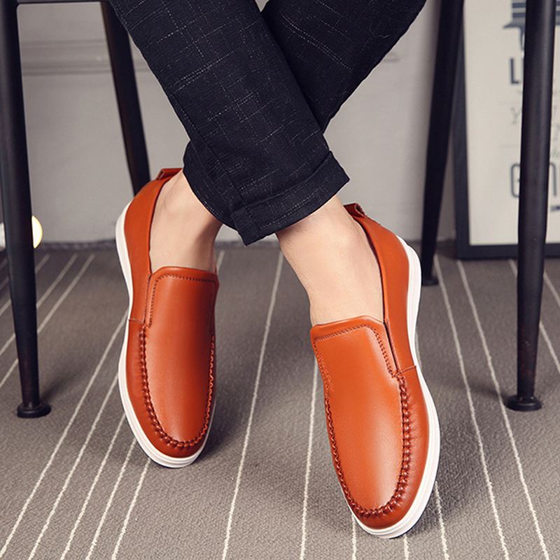 Mænd Casual Ægte Læder Flats Oxfords