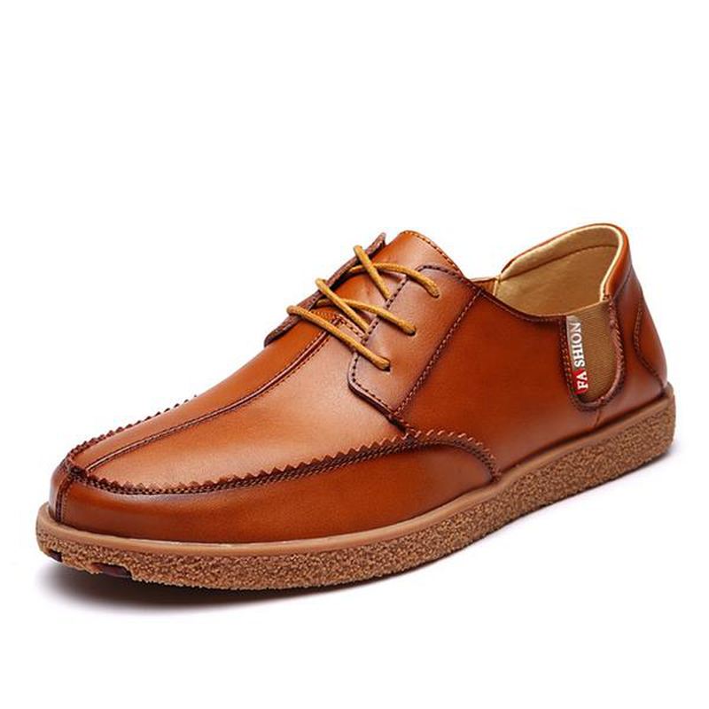 Mænd Casual Ægte Læder Casual Slip On Business Oxfords