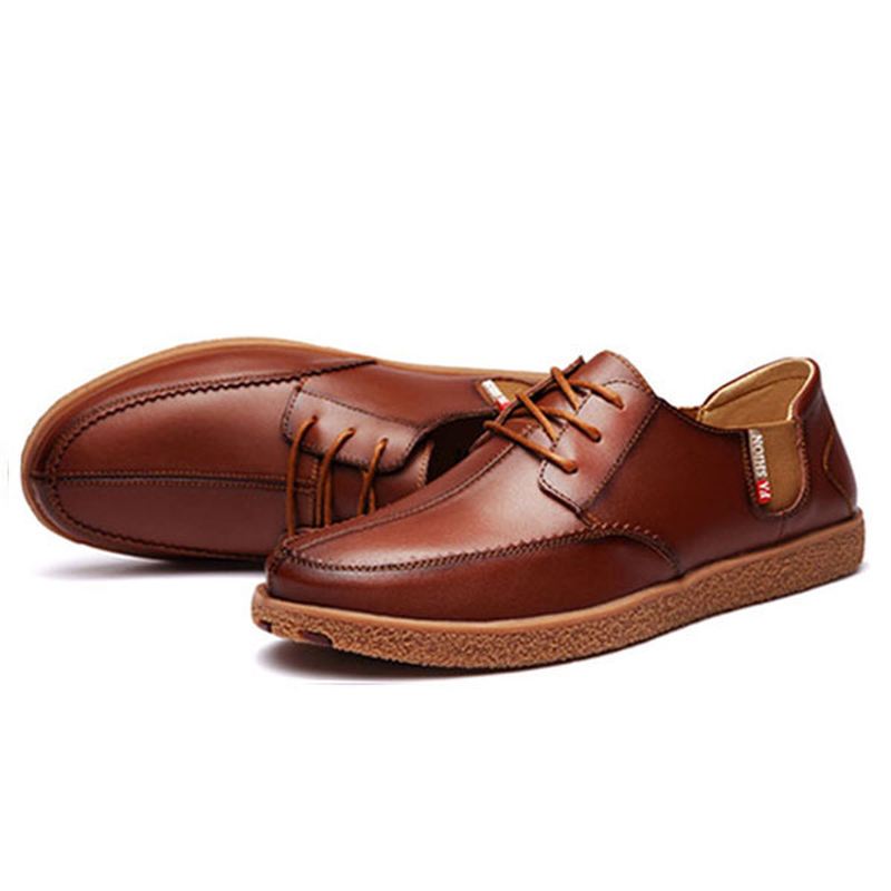 Mænd Casual Ægte Læder Casual Slip On Business Oxfords