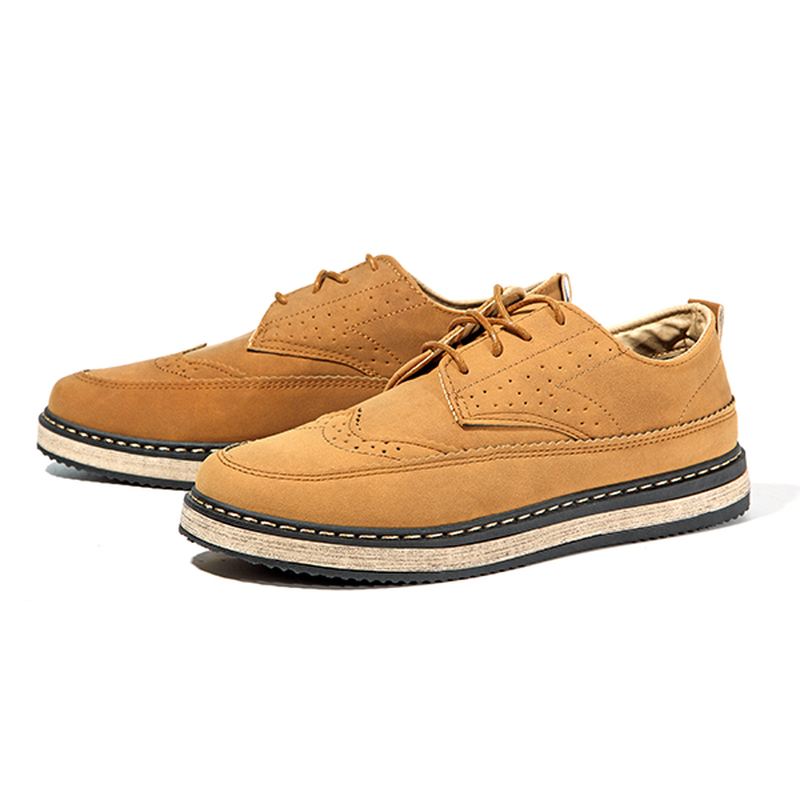 Mænd Casual Retro Britisk Stil Læder Brogue Oxfords Sko