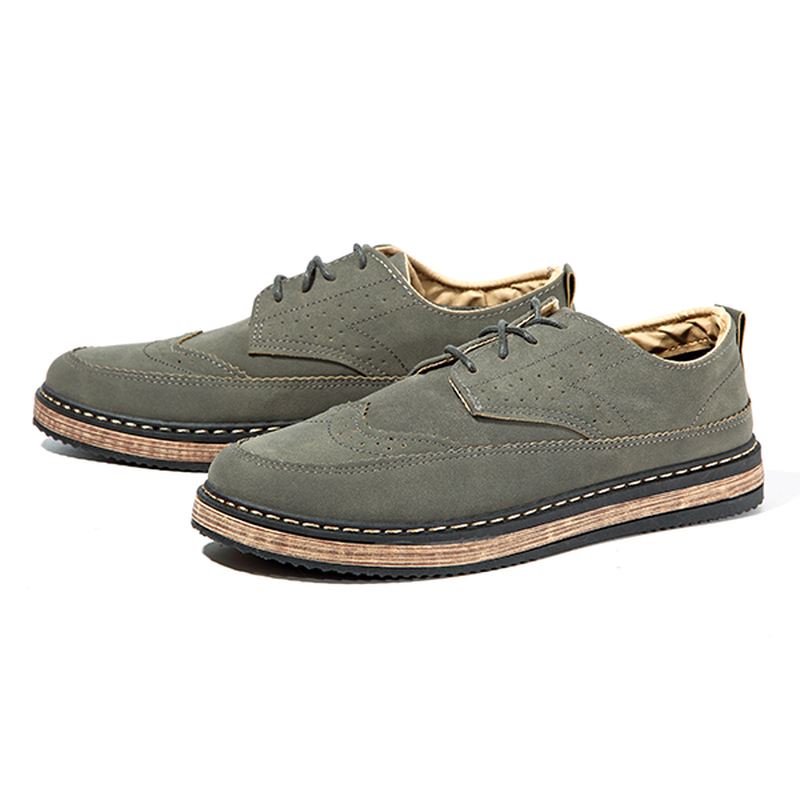 Mænd Casual Retro Britisk Stil Læder Brogue Oxfords Sko