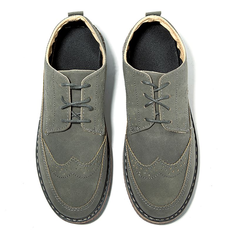 Mænd Casual Retro Britisk Stil Læder Brogue Oxfords Sko