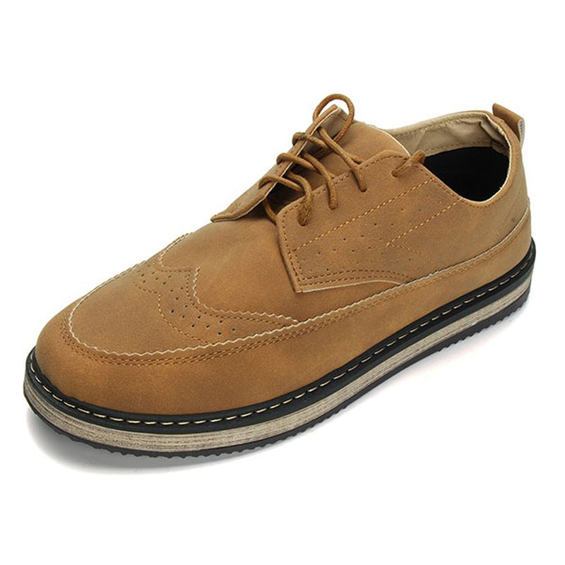 Mænd Casual Retro Britisk Stil Læder Brogue Oxfords Sko