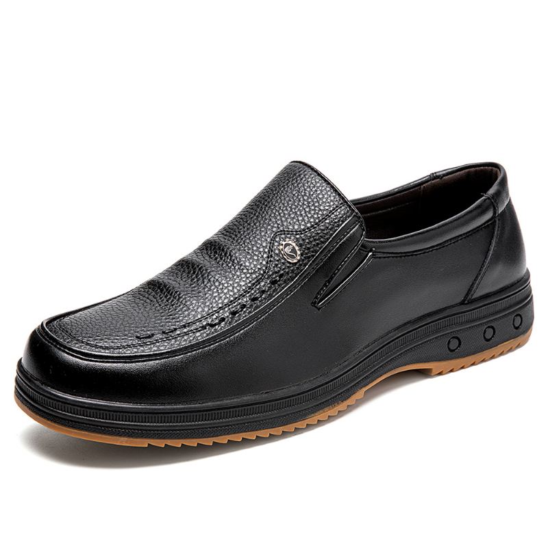 Mænd Koskind Skridsikker Blød Sål Åndbar Slip-on Business Dress Sko