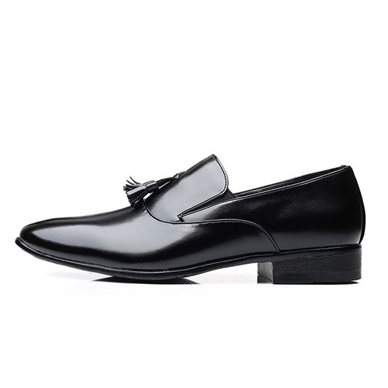 Mænd Læder Åndbar Blød Sål Slip On Business Casual Dress Sko