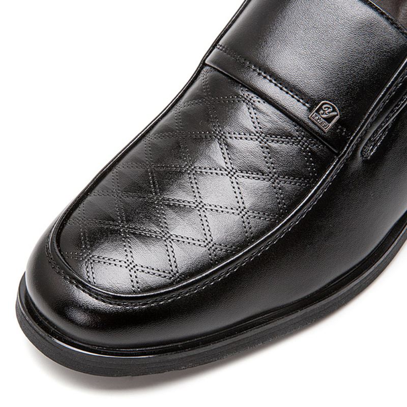 Mænd Stribet Rhombus Mønster Slip-on Blød Sål Casual Business Sko