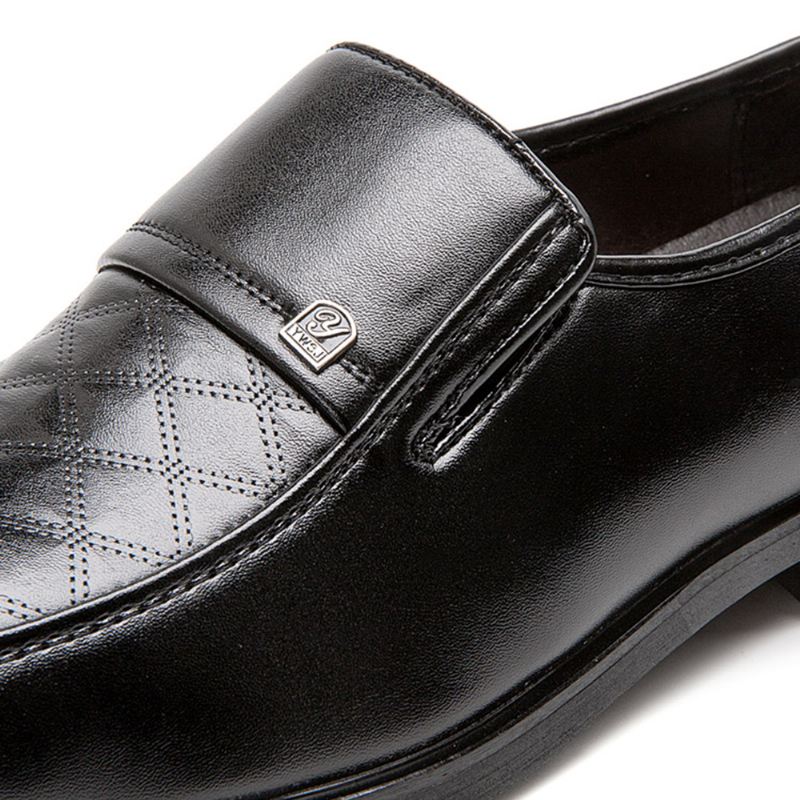 Mænd Stribet Rhombus Mønster Slip-on Blød Sål Casual Business Sko